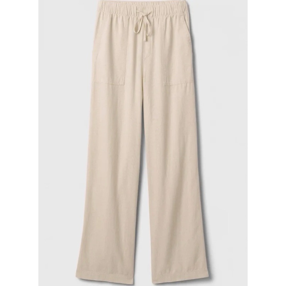Gap x Hadley Cream Tan Linen Casual Pants Womens Size 18